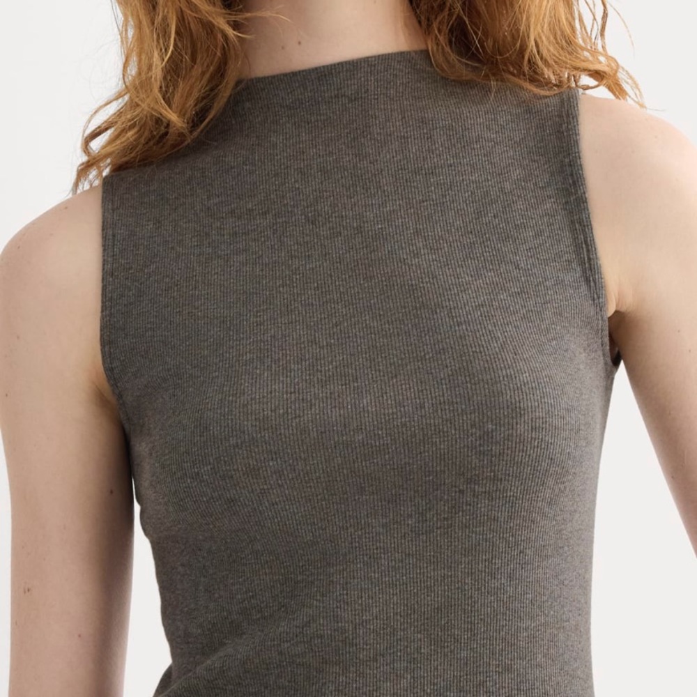 Everlane Luxe Rib Funnel Neck Tank
